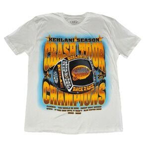 Kehlani T‎ Shirt L White Crash Tour Merch Championship Ring NEW *hole
